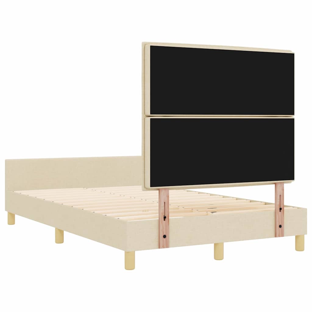 Sengestel med hovedgærde Creme 140 x 200 cm Stof