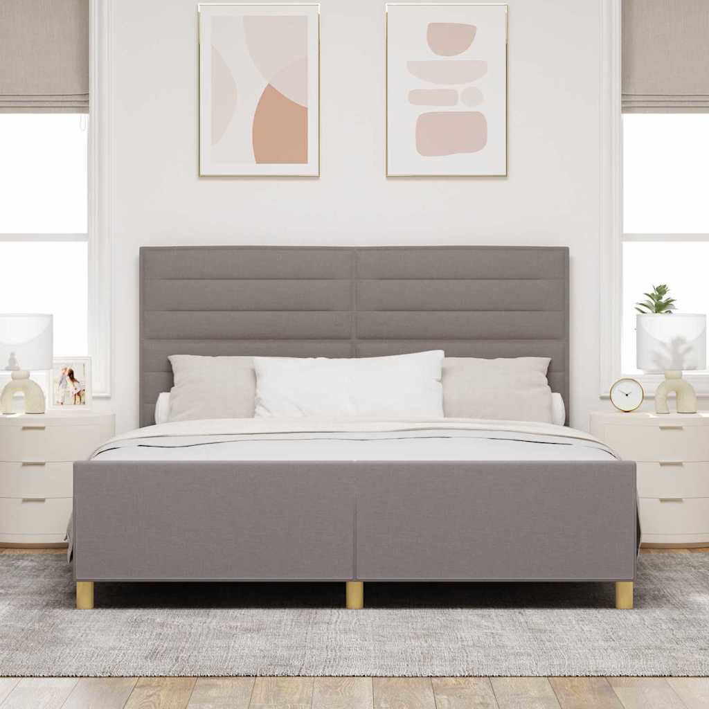 Sengestel med hovedgærde Gråbrun 180 x 200 cm Stof
