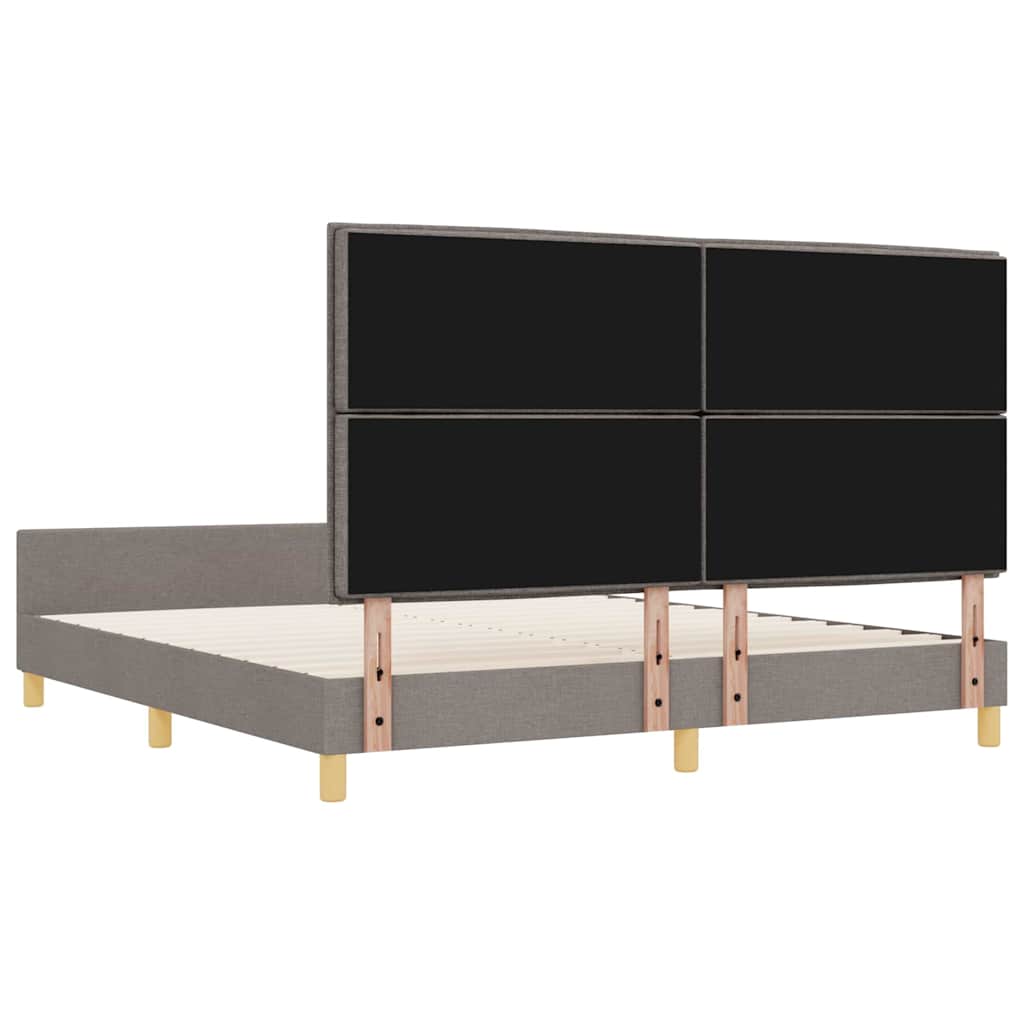 Sengestel med hovedgærde Gråbrun 180 x 200 cm Stof