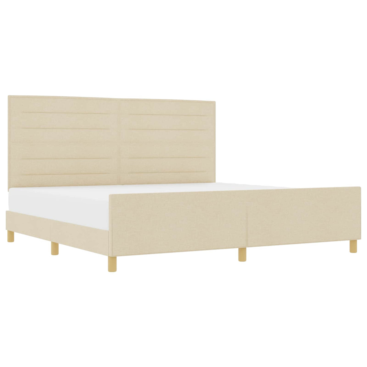 Sengestel med hovedgærde Creme 200 x 200 cm Stof