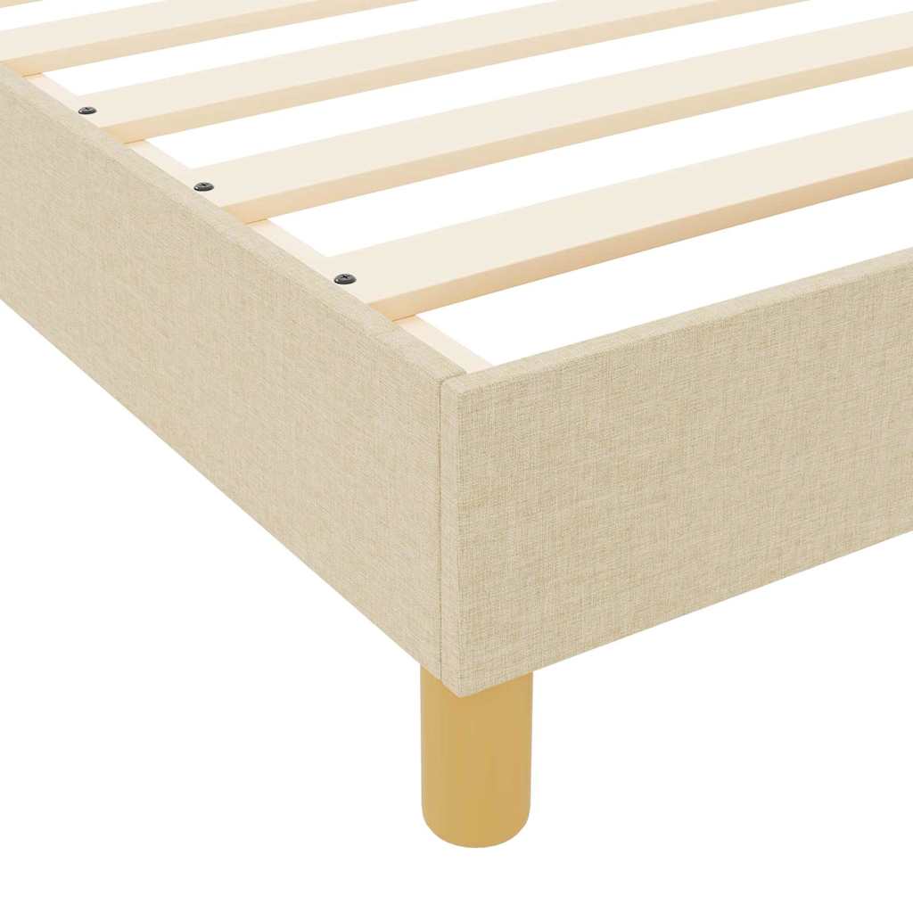 Sengestel med hovedgærde Creme 120 x 190 cm Stof