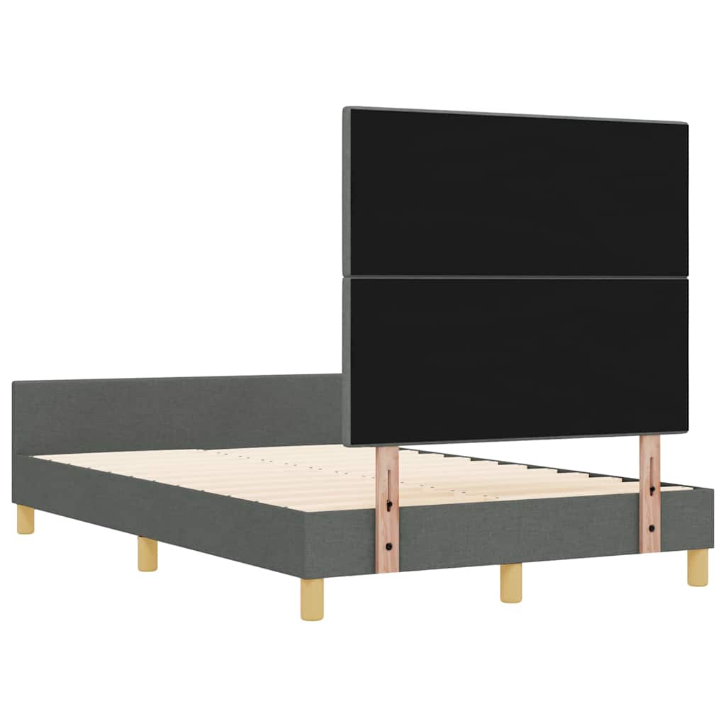 Sengestel med hovedgærde Mørkegrå 120 x 200 cm Stof
