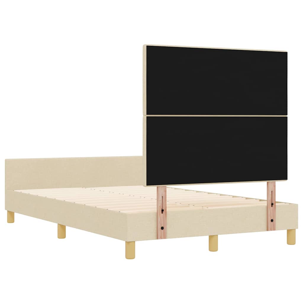 Sengestel med hovedgærde Creme 120 x 200 cm Stof