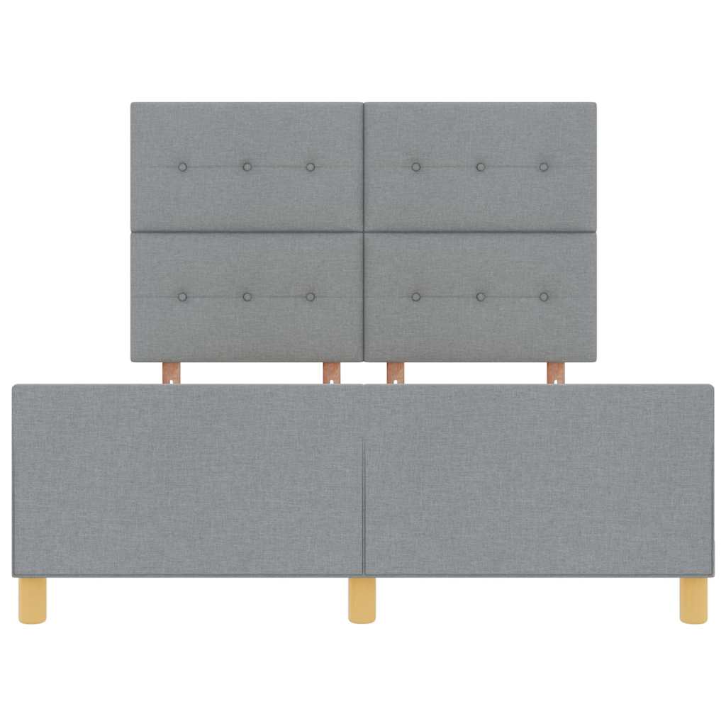 Sengestel med hovedgærde Lysegrå 160 x 200 cm Stof