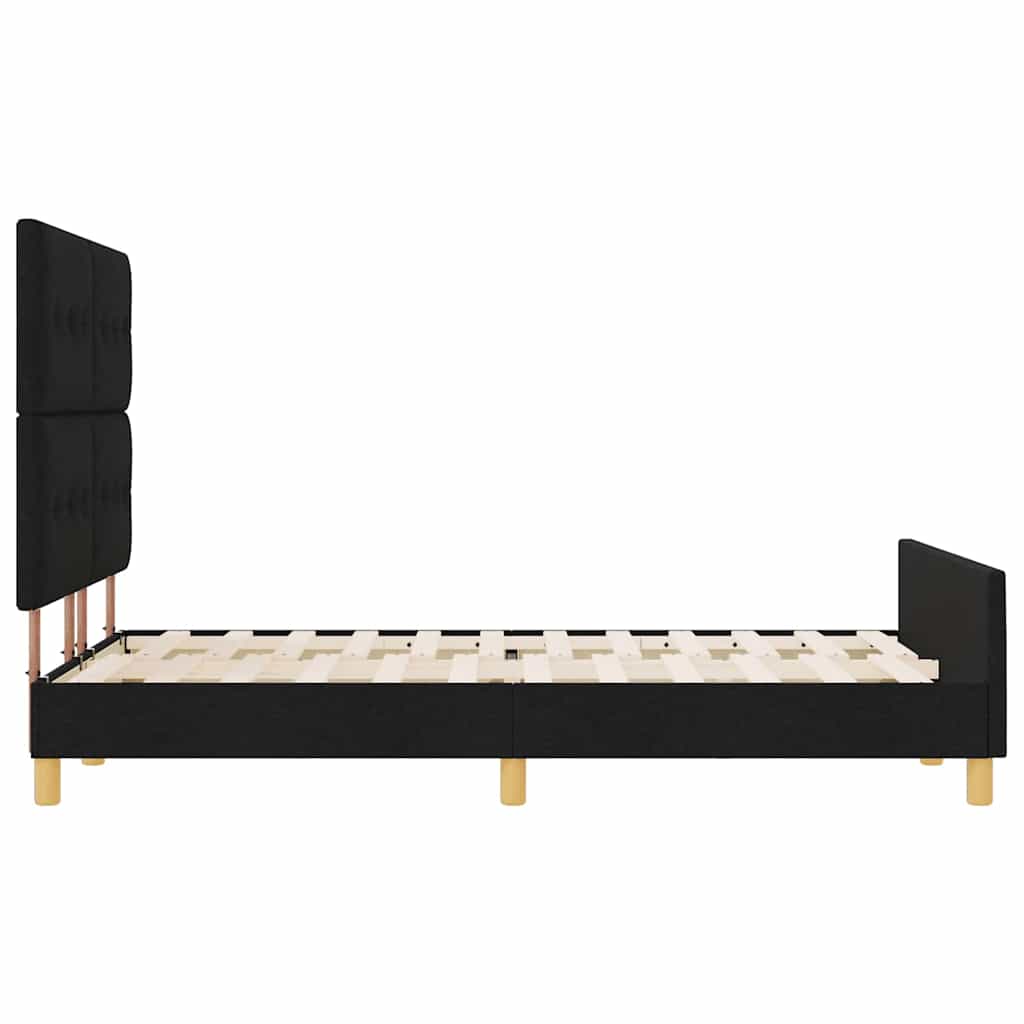 Sengestel med pude med hovedgærde Sort 160 x 200 cm Stof