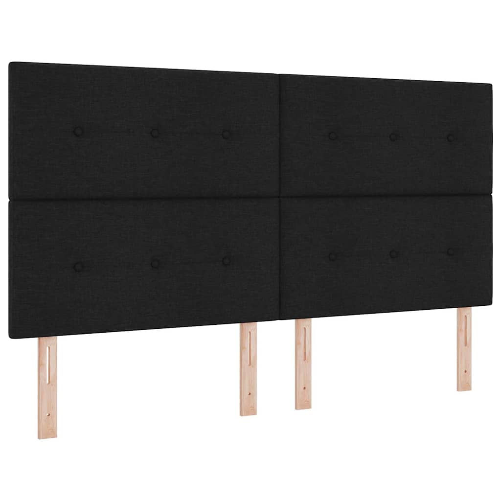 Sengestel med hovedgærde Sort 180 x 200 cm Stof