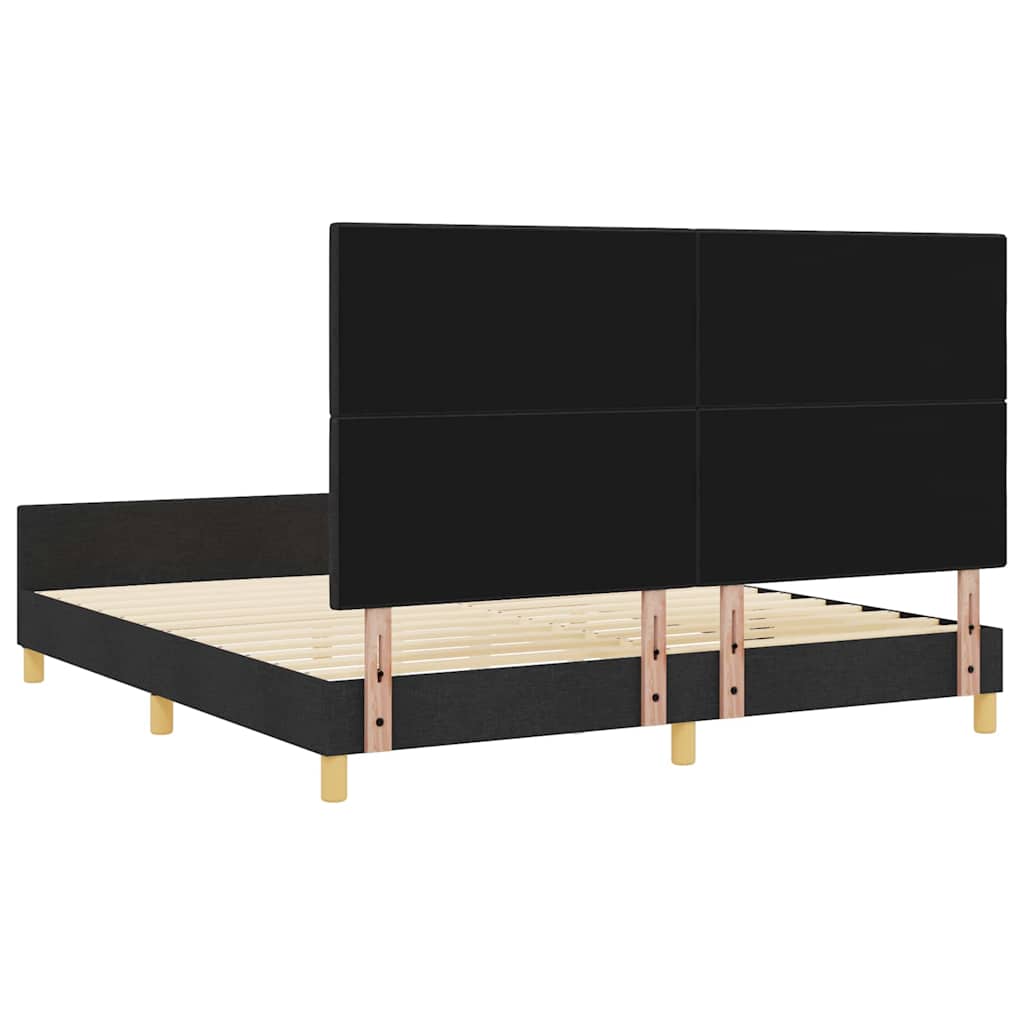 Sengestel med hovedgærde Sort 180 x 200 cm Stof