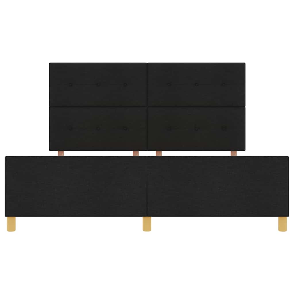 Sengestel med hovedgærde Sort 180 x 200 cm Stof