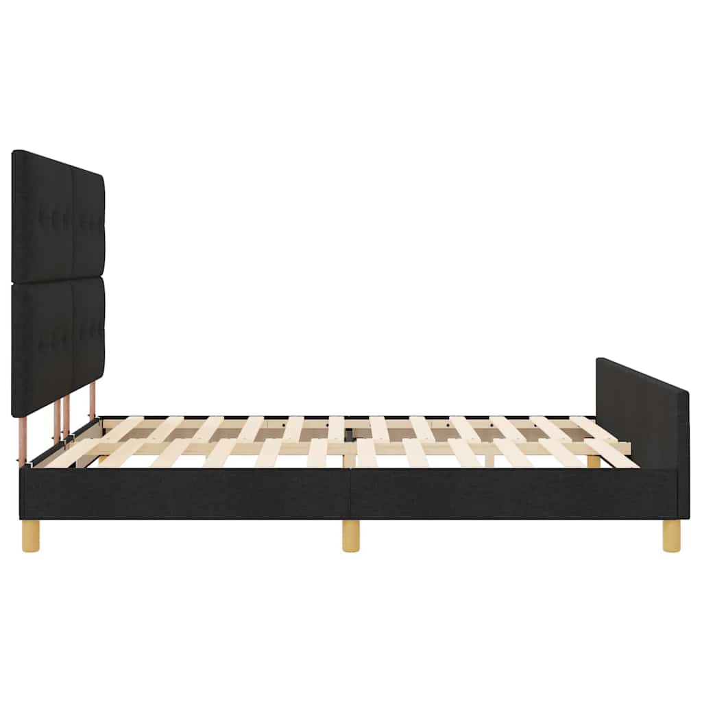 Sengestel med hovedgærde Sort 180 x 200 cm Stof