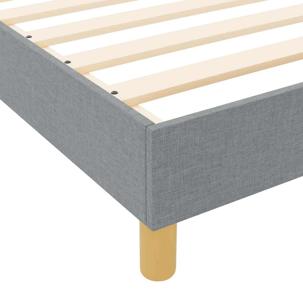 Sengestel med hovedgærde Lysegrå 200 x 200 cm Stof