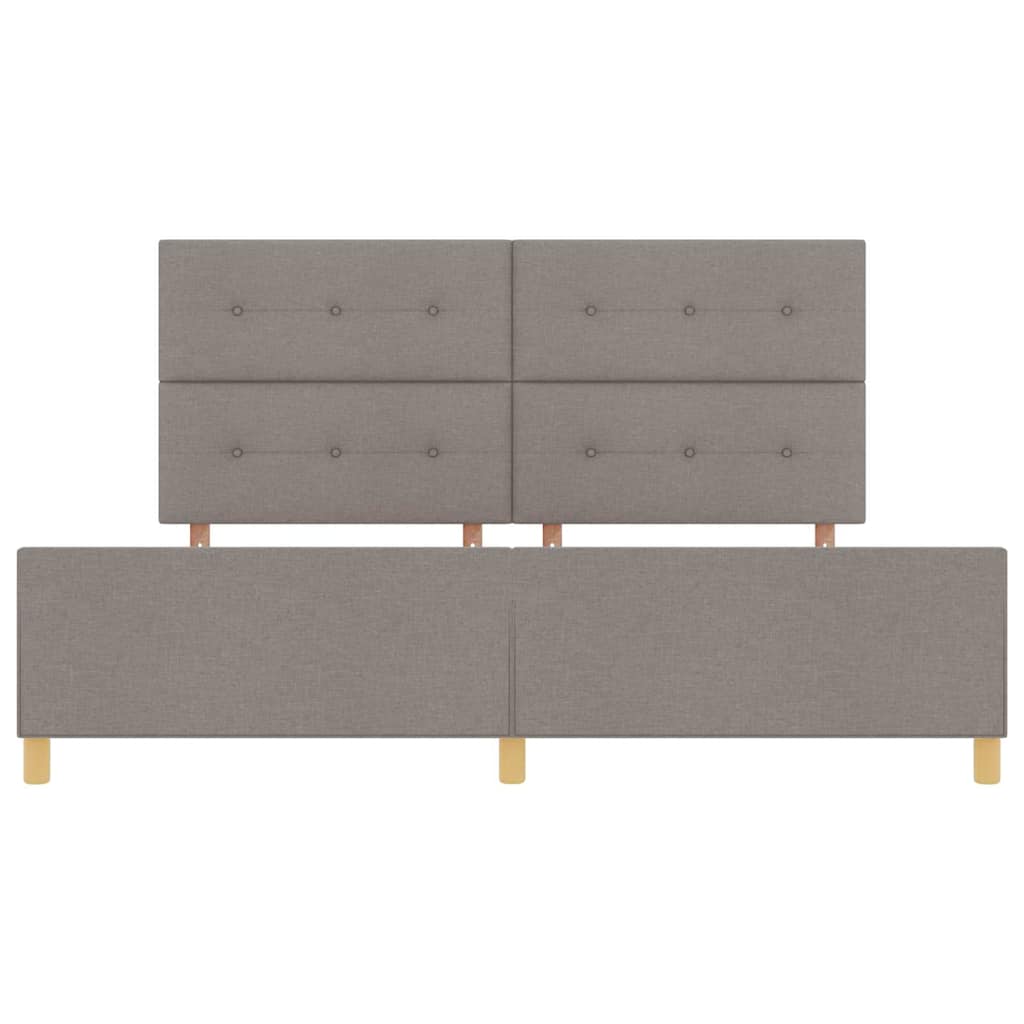 Sengestel med hovedgærde Gråbrun 200 x 200 cm Stof