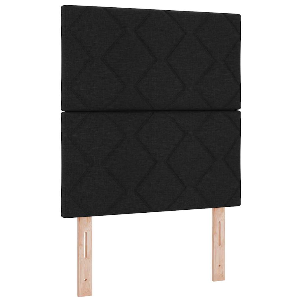 Sengestel med hovedgærde Sort 80 x 200 cm Stof