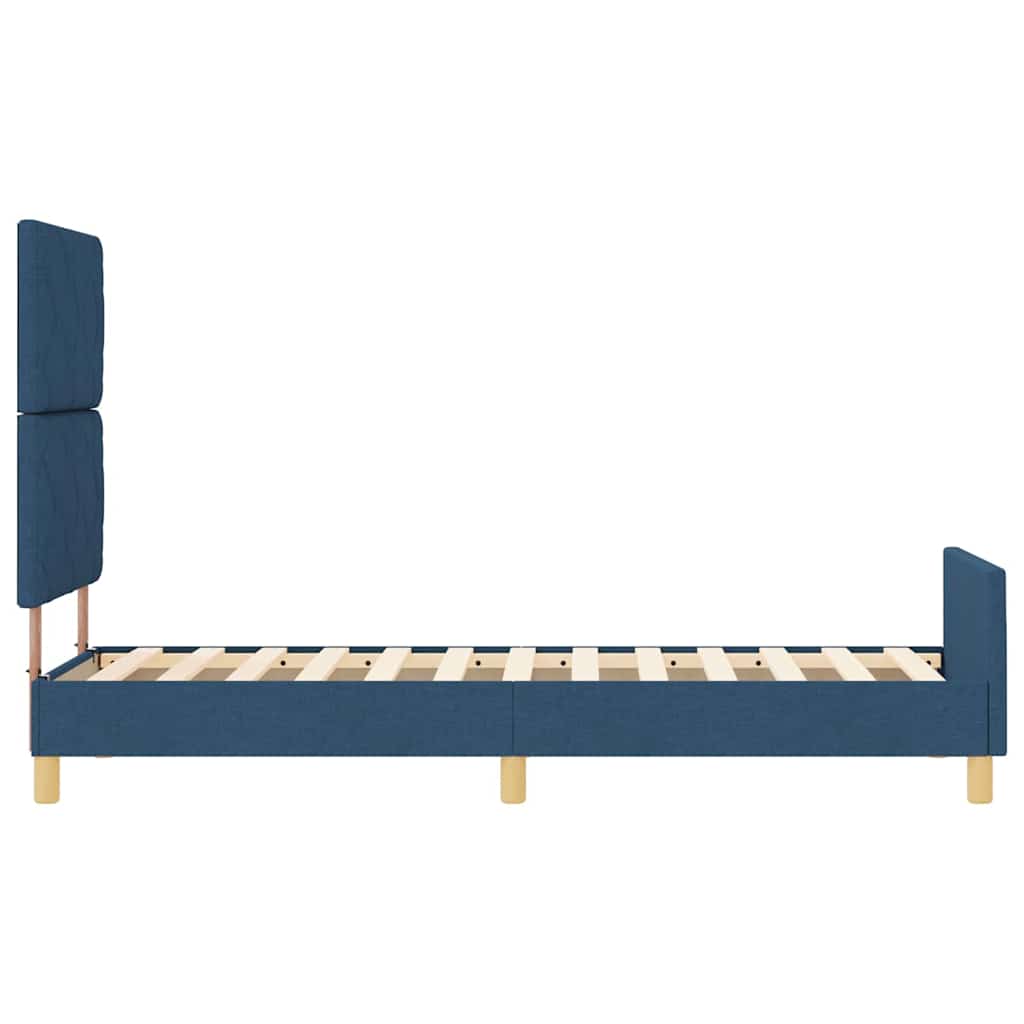 Sengestel med hovedgærde Blå 80 x 200 cm Stof