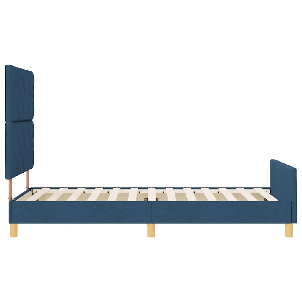 Sengestel med hovedgærde Blå 90 x 190 cm Stof