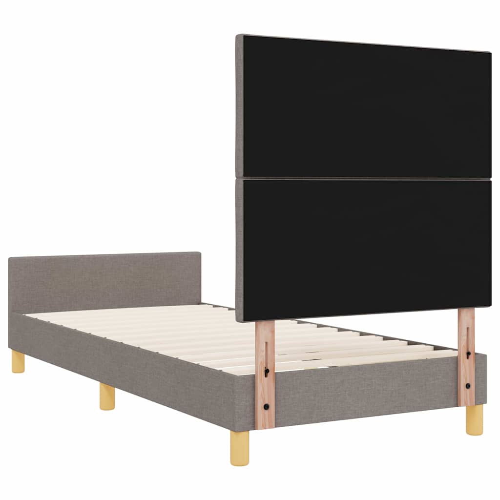 Sengestel med hovedgærde Gråbrun 90 x 200 cm Stof