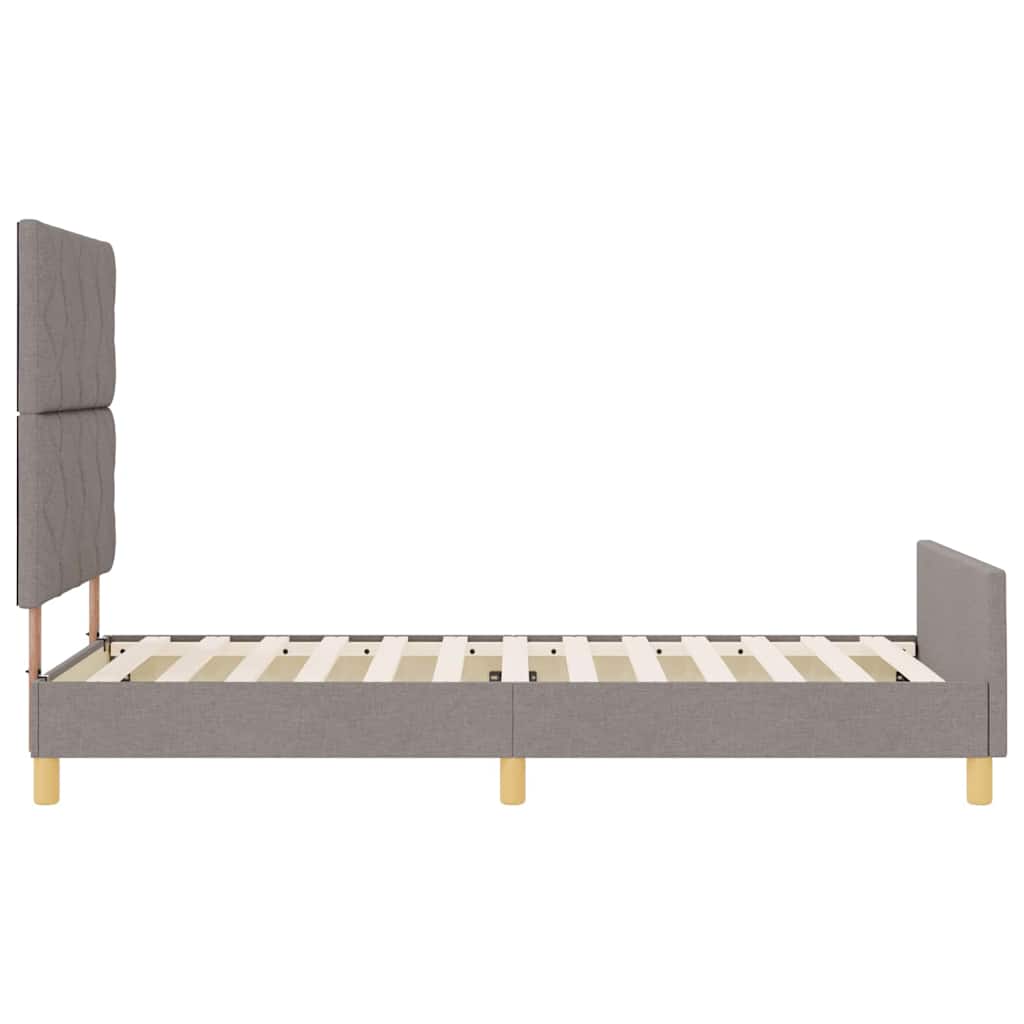 Sengestel med hovedgærde Gråbrun 90 x 200 cm Stof