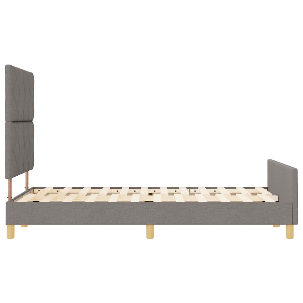 Sengestel med hovedgærde Gråbrun 120 x 200 cm Stof