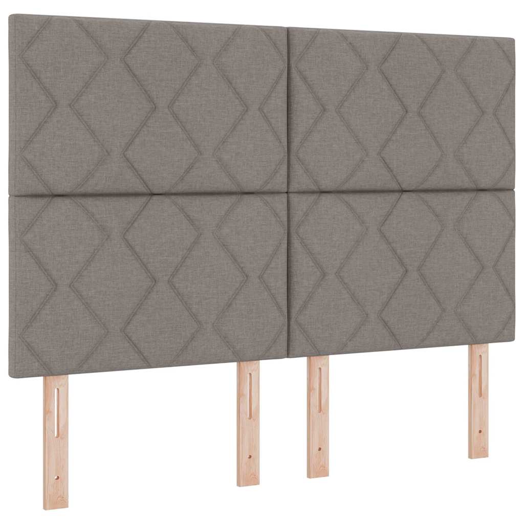 Sengestel med hovedgærde Gråbrun 140 x 190 cm Stof