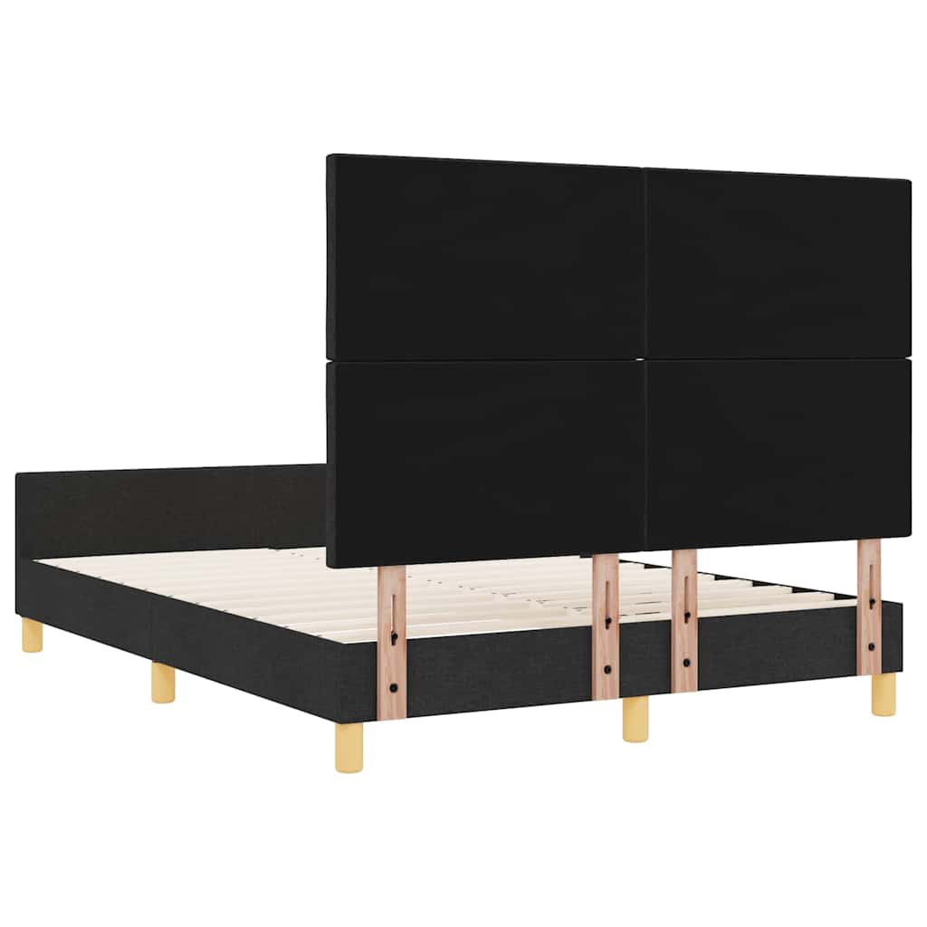 Sengestel med hovedgærde Sort 140 x 200 cm Stof