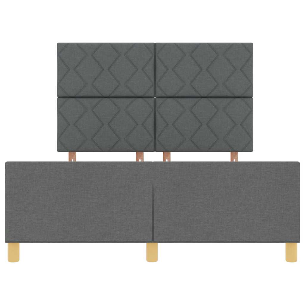 Sengestel med hovedgærde Mørkegrå 160 x 200 cm Stof