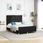 Sengestel med hovedgærde Sort 160 x 200 cm Stof