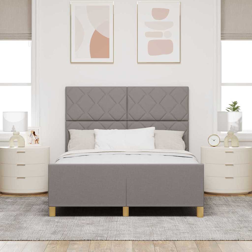 Sengestel med hovedgærde Gråbrun 160 x 200 cm Stof