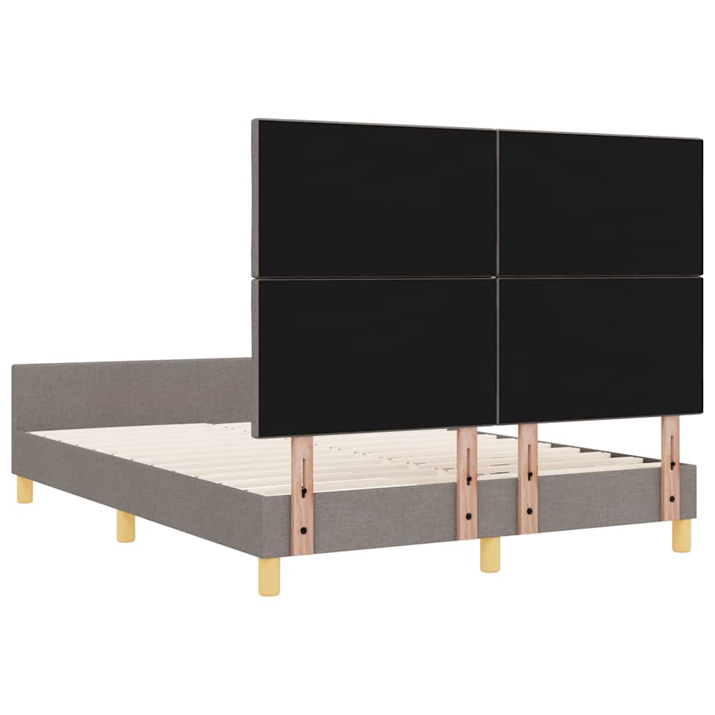 Sengestel med hovedgærde Gråbrun 160 x 200 cm Stof