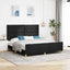 Sengestel med hovedgærde Sort 180 x 200 cm Stof