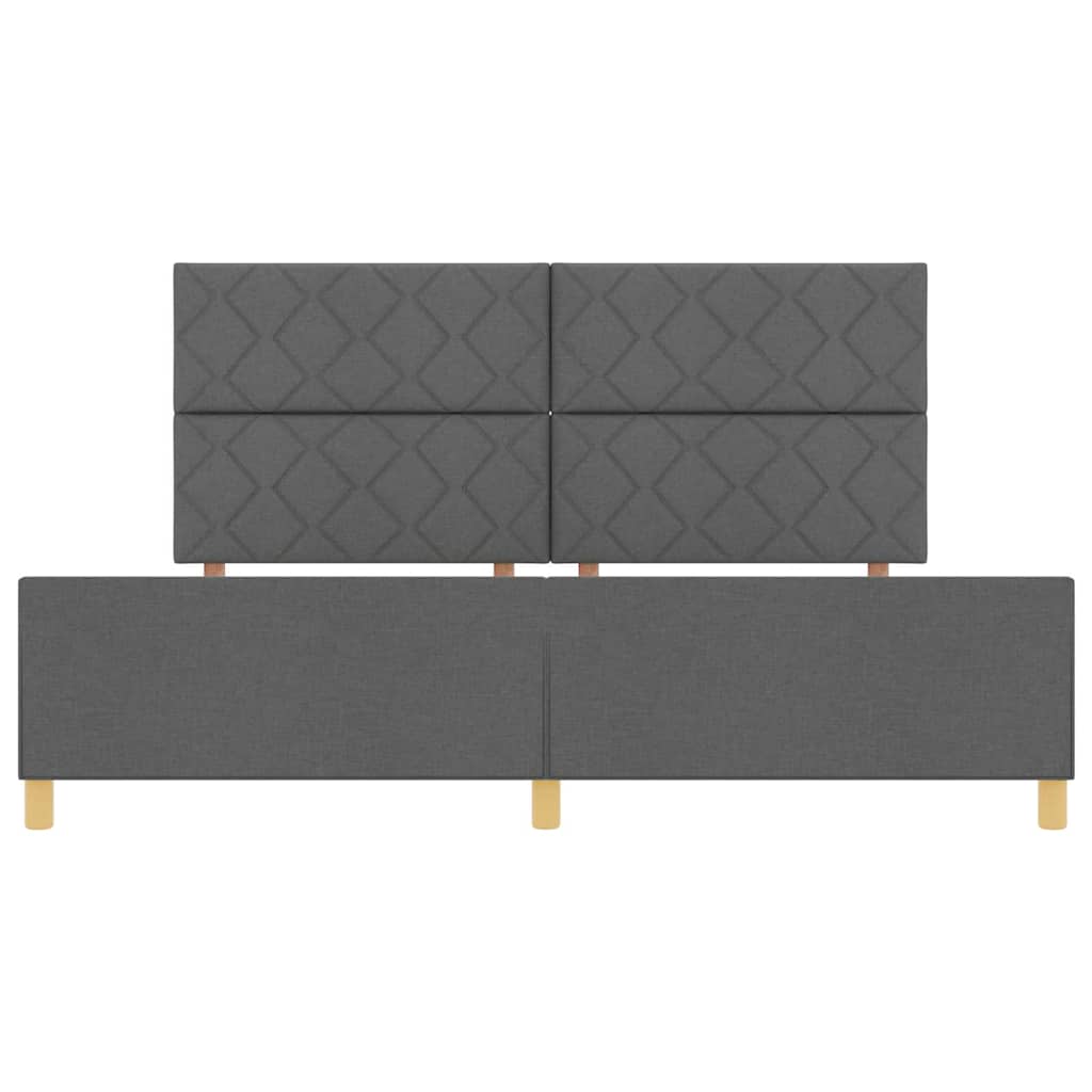 Sengestel med hovedgærde Mørkegrå 200 x 200 cm Stof