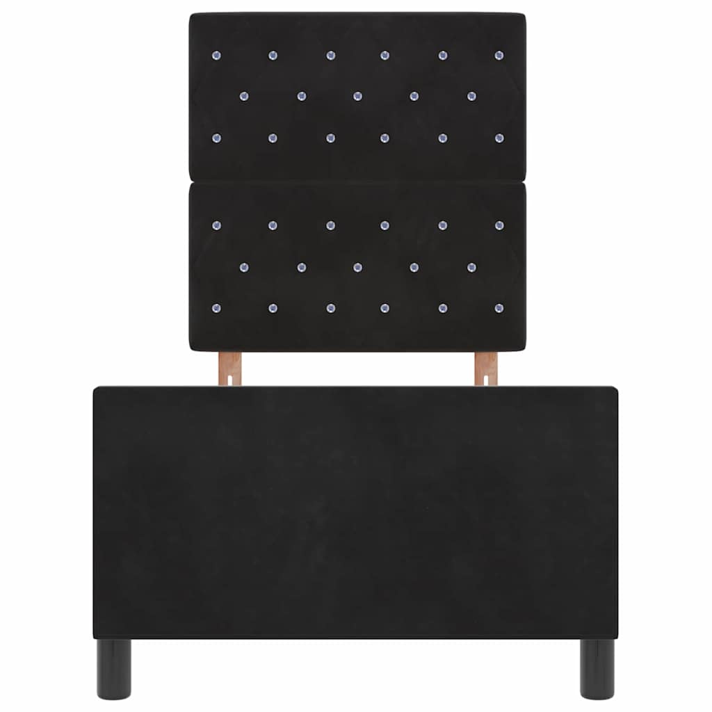 Box spring seng med hovedgærde Sort 80 x 200 cm Fløjl