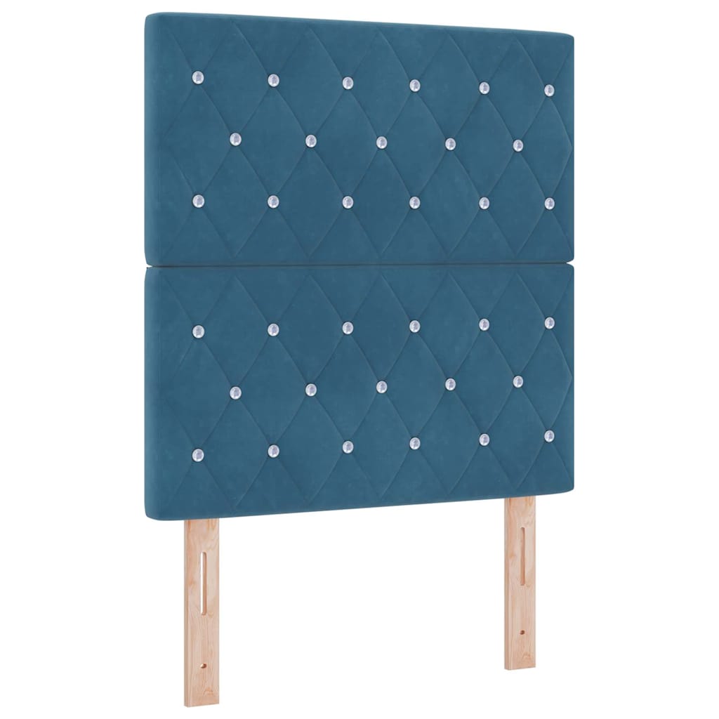 Box spring seng med hovedgærde Mørk blå 80 x 200 cm Fløjl