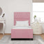 Box spring seng med hovedgærde Lyserød 90 x 190 cm Fløjl