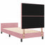 Box spring seng med hovedgærde Lyserød 90 x 190 cm Fløjl
