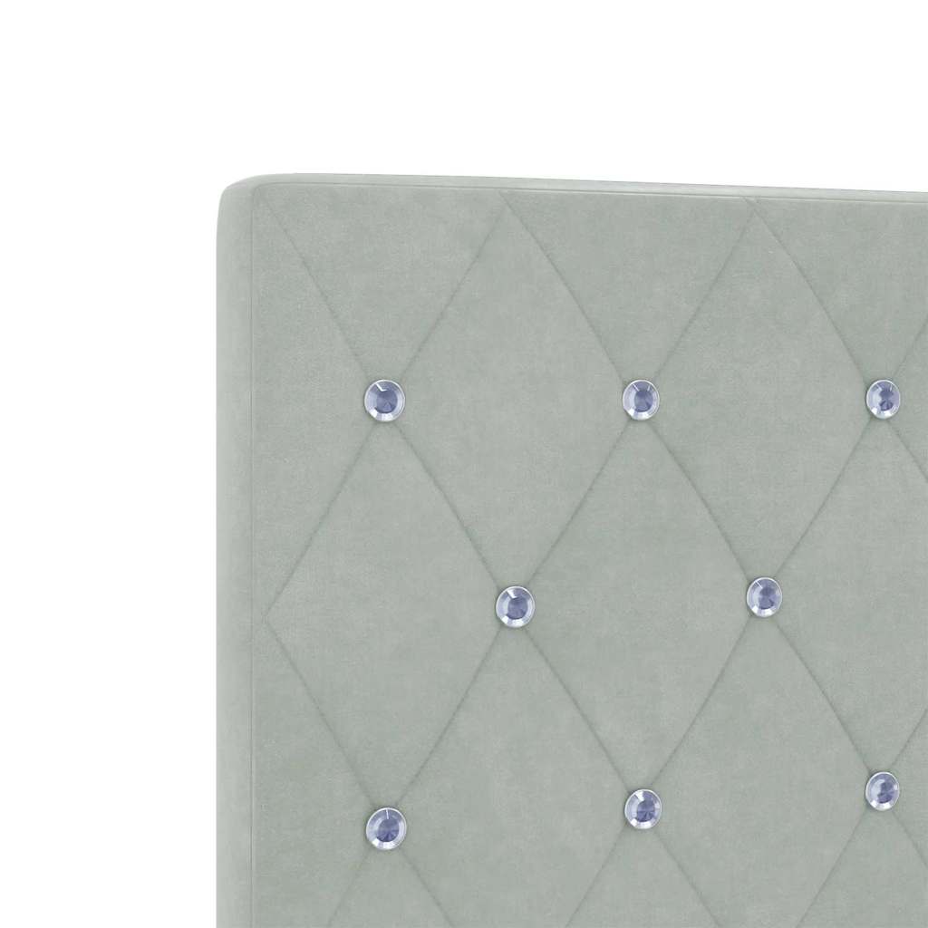 Box spring seng med hovedgærde Lysegrå 90 x 200 cm Fløjl