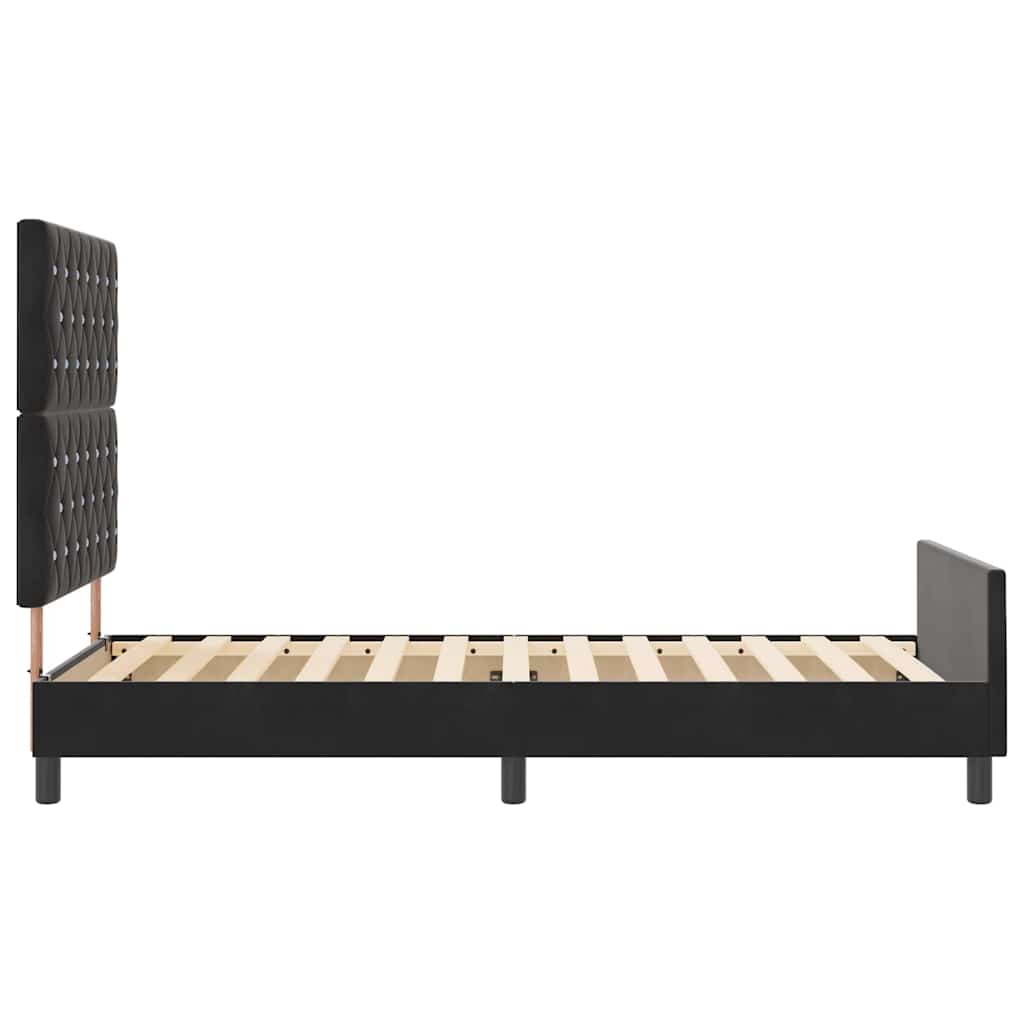 Box spring seng med hovedgærde Sort 90 x 200 cm Fløjl