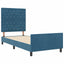 Box spring seng med hovedgærde Mørk blå 90 x 200 cm Fløjl