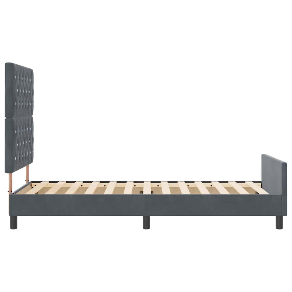 Box spring seng med hovedgærde Mørkegrå 100 x 200 cm Fløjl