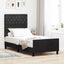 Box spring seng med hovedgærde Sort 100 x 200 cm Fløjl