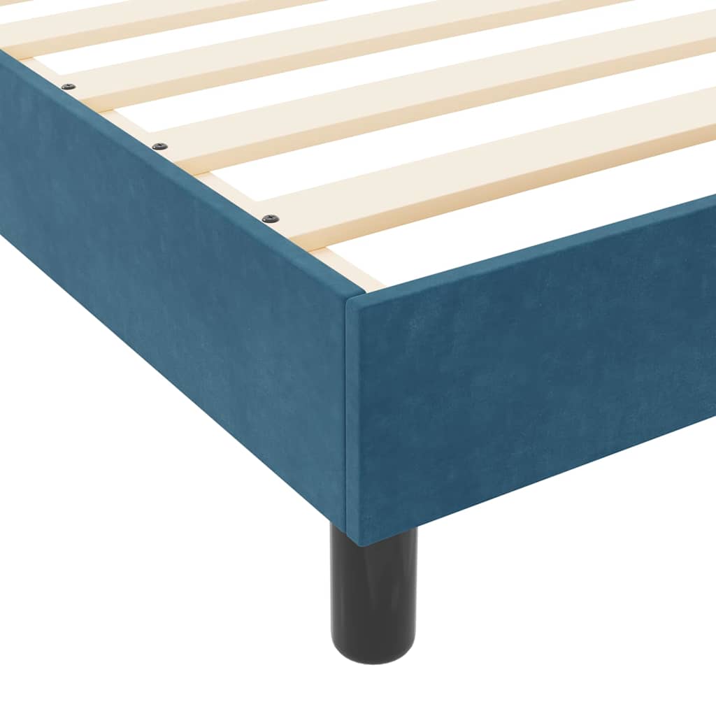 Box spring seng med hovedgærde Mørk blå 100 x 200 cm Fløjl