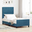 Box spring seng med hovedgærde Mørk blå 100 x 200 cm Fløjl