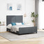 Box spring seng med hovedgærde Mørkegrå 140 x 190 cm Fløjl