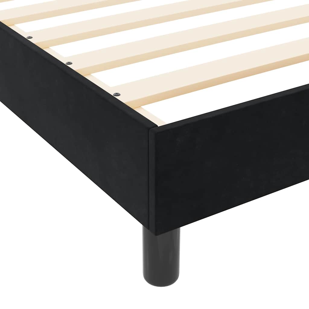 Box spring seng med hovedgærde Sort 140 x 190 cm Fløjl