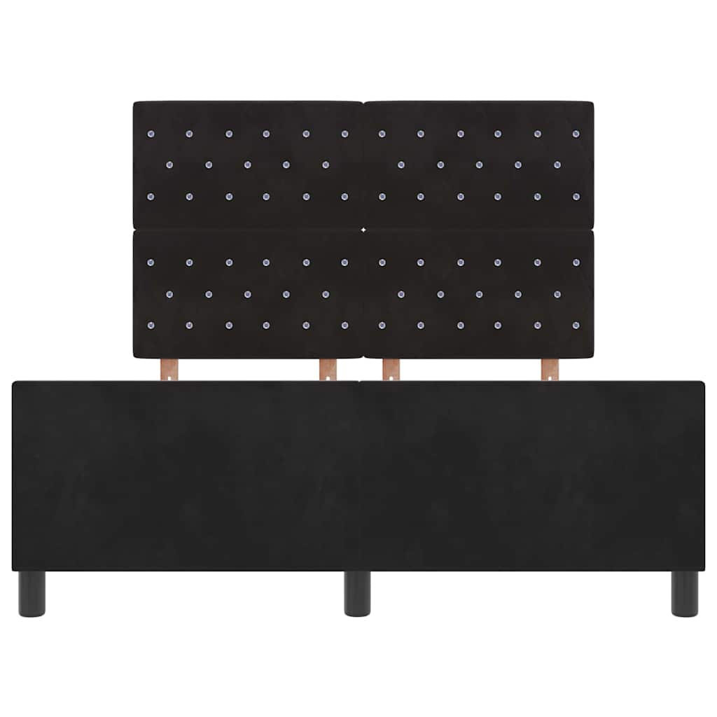 Box spring seng med hovedgærde Sort 140 x 190 cm Fløjl