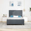 Box spring seng med hovedgærde Mørkegrå 140 x 200 cm Fløjl
