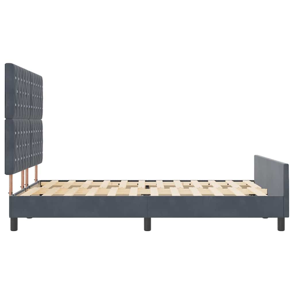 Box spring seng med hovedgærde Mørkegrå 140 x 200 cm Fløjl