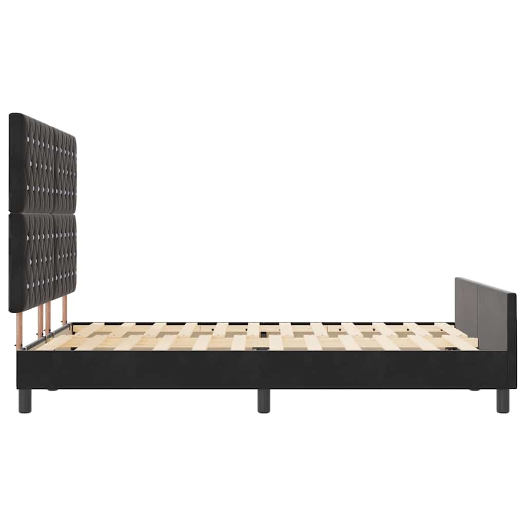 Box spring seng med hovedgærde Sort 140 x 200 cm Fløjl