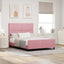 Box spring seng med hovedgærde Lyserød 140 x 200 cm Fløjl
