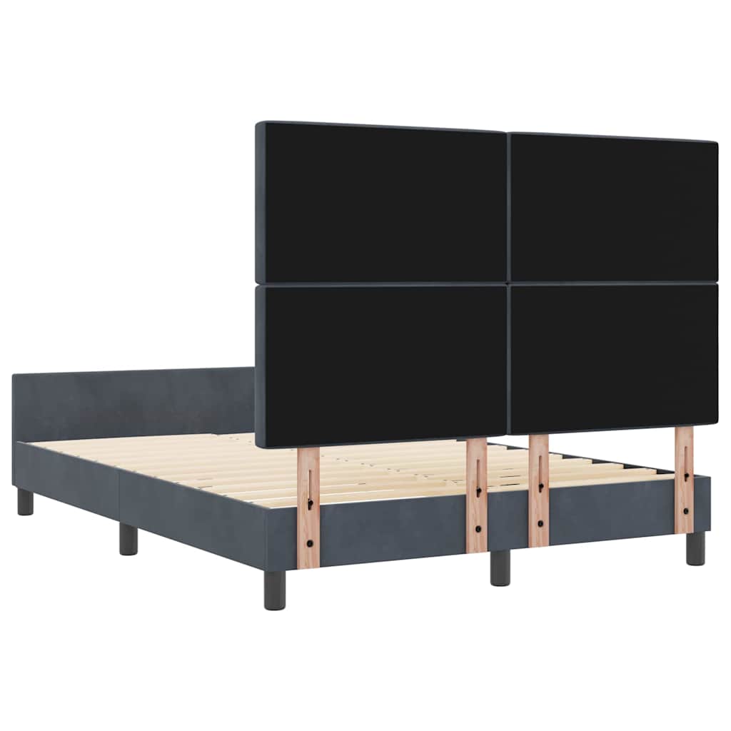 Box spring seng med hovedgærde Mørkegrå 160 x 200 cm Fløjl