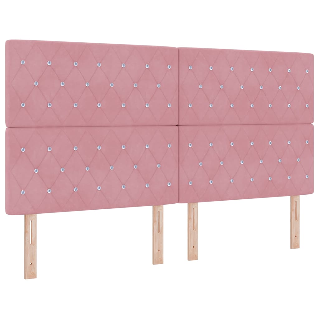 Box spring seng med hovedgærde Lyserød 180 x 200 cm Fløjl