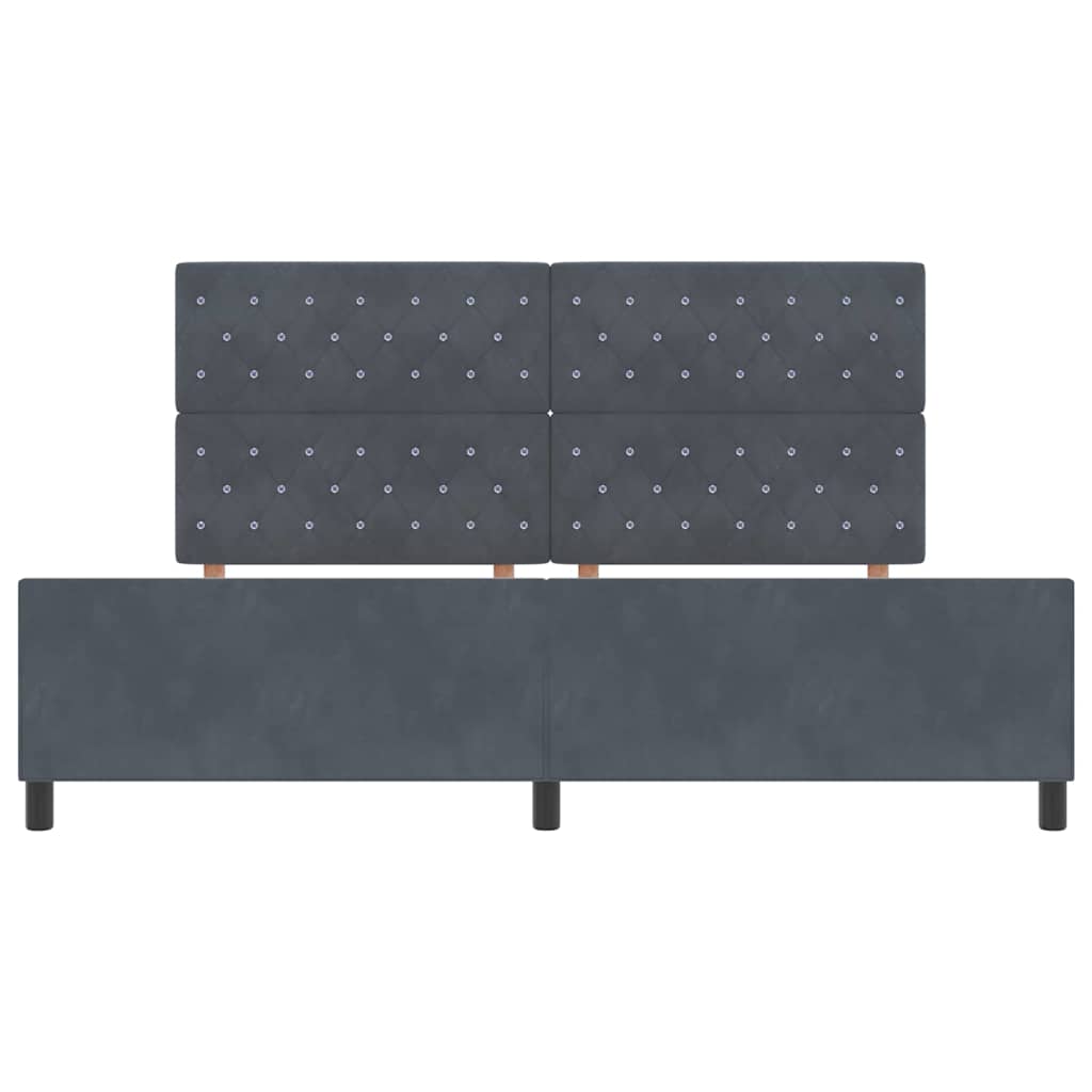 Box spring seng med hovedgærde Mørkegrå 200 x 200 cm Fløjl